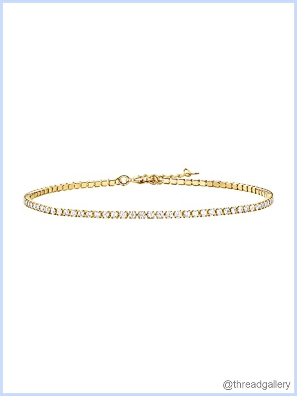 14K Gold Plated Tennis Anklet for Women CZ Ankle Bracelet